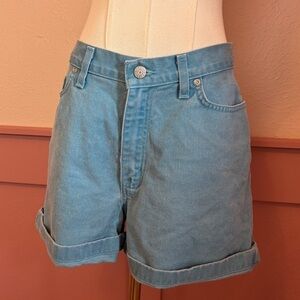 Faded Glory high waisted cotton denim shorts sz 6 blue indie